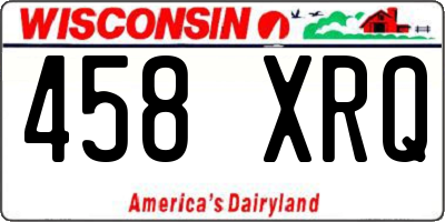 WI license plate 458XRQ