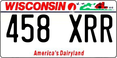 WI license plate 458XRR