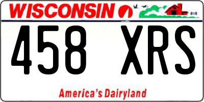 WI license plate 458XRS