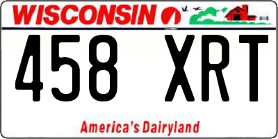 WI license plate 458XRT