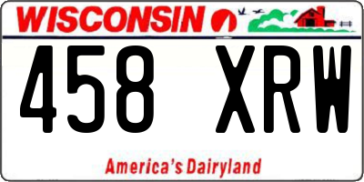 WI license plate 458XRW