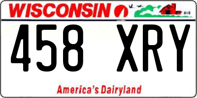 WI license plate 458XRY