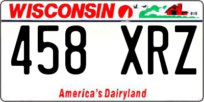 WI license plate 458XRZ