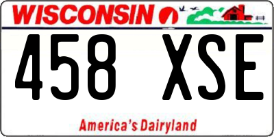 WI license plate 458XSE