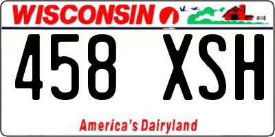 WI license plate 458XSH