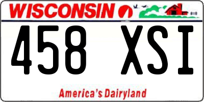 WI license plate 458XSI