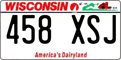 WI license plate 458XSJ