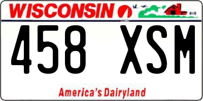 WI license plate 458XSM