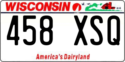 WI license plate 458XSQ