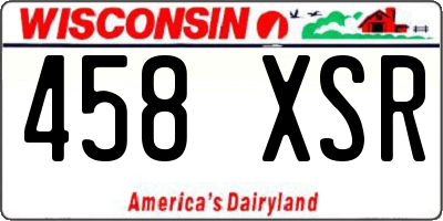 WI license plate 458XSR