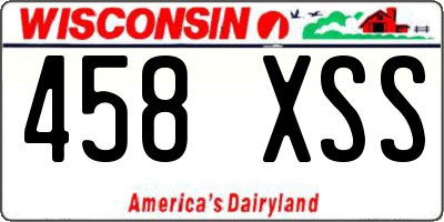 WI license plate 458XSS