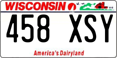 WI license plate 458XSY