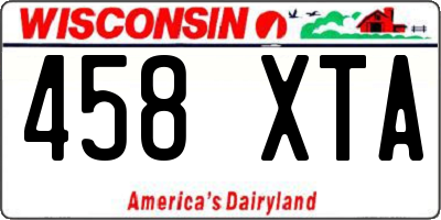 WI license plate 458XTA