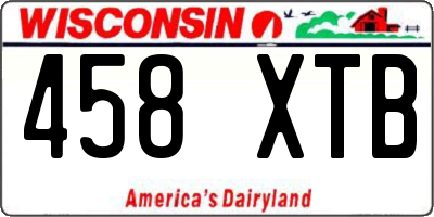 WI license plate 458XTB