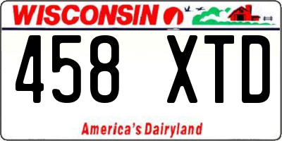 WI license plate 458XTD