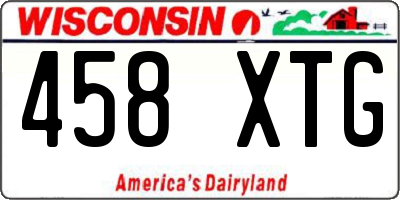 WI license plate 458XTG