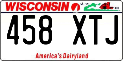 WI license plate 458XTJ