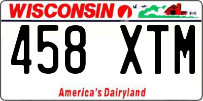 WI license plate 458XTM