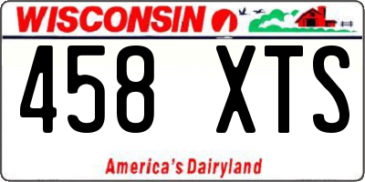WI license plate 458XTS