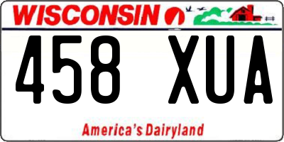 WI license plate 458XUA
