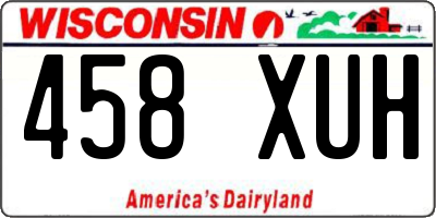 WI license plate 458XUH
