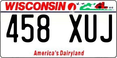 WI license plate 458XUJ