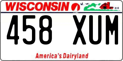 WI license plate 458XUM