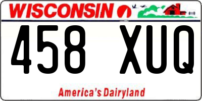 WI license plate 458XUQ