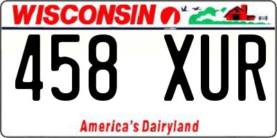 WI license plate 458XUR