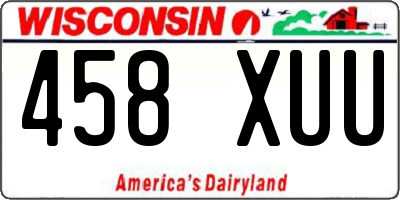 WI license plate 458XUU