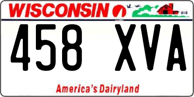 WI license plate 458XVA