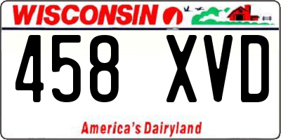 WI license plate 458XVD