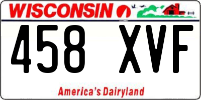 WI license plate 458XVF