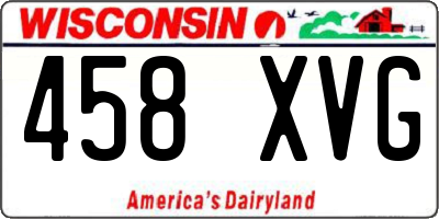 WI license plate 458XVG
