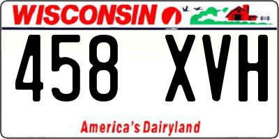 WI license plate 458XVH