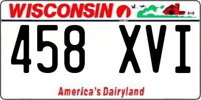 WI license plate 458XVI