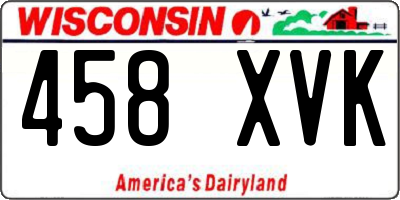 WI license plate 458XVK