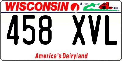 WI license plate 458XVL