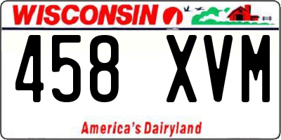 WI license plate 458XVM