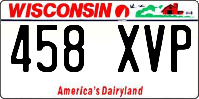 WI license plate 458XVP