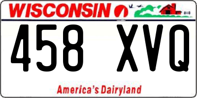 WI license plate 458XVQ