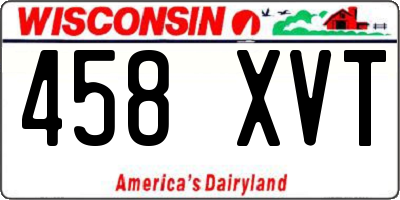 WI license plate 458XVT