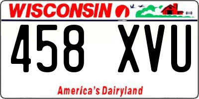 WI license plate 458XVU