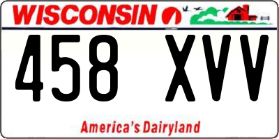 WI license plate 458XVV