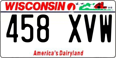 WI license plate 458XVW