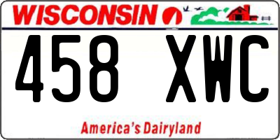 WI license plate 458XWC