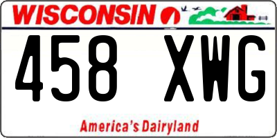WI license plate 458XWG