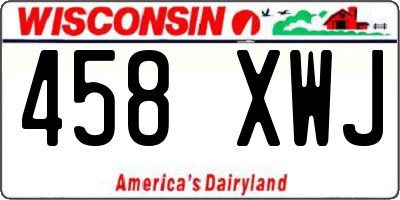 WI license plate 458XWJ