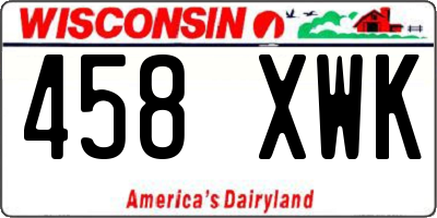 WI license plate 458XWK