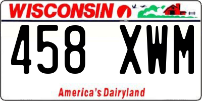 WI license plate 458XWM